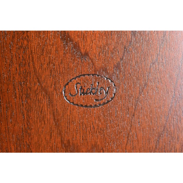Stickley Georgian Mahogany Double Pedestal Extension Dining Table, Newly Refinished For Sale - Image 11 of 12