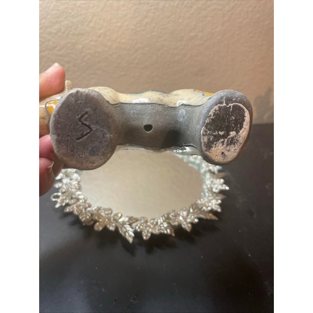 1960s Signed South African Felix Raku 7” Dog Figurine W/ Crackle & Panels For Sale - Image 4 of 6