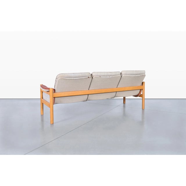 Sienna Scandinavian Modern Tufted Leather 'Irevik' Sofa by Kjell Nordin for Ikea, 1980s For Sale - Image 8 of 11