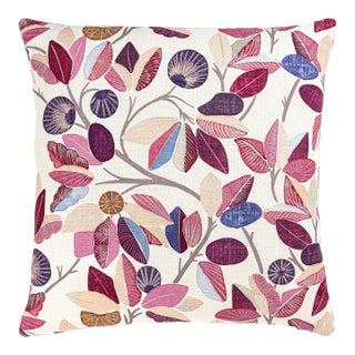 The House Of Scalamandré Linden Square Pillow In Berry For Sale