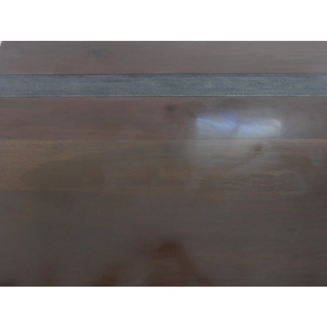 Modern Walnut and Black Stripe Dining Table For Sale - Image 4 of 10