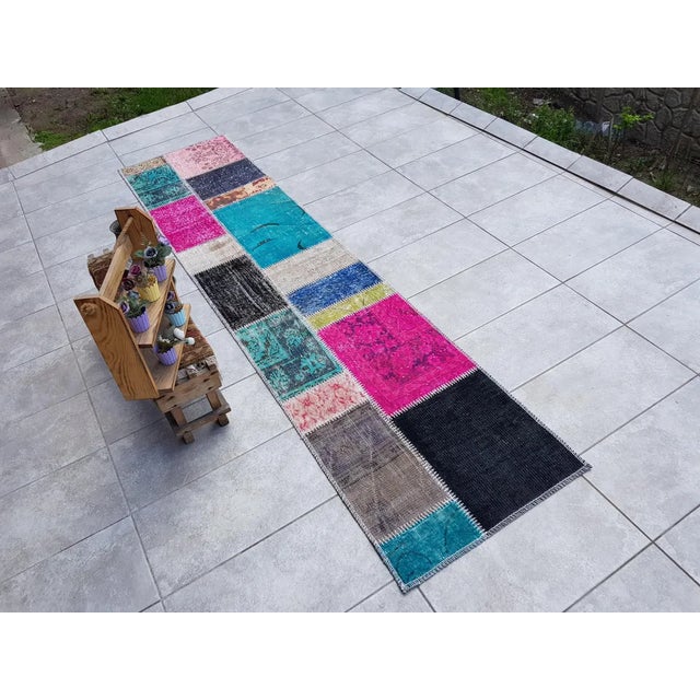 1960s Low Pile Vintage Oushak Runner For Sale - Image 5 of 10