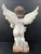 White Vintage Carved Wood Standing Angel Sculpture With Glass Eyes For Sale - Image 8 of 9