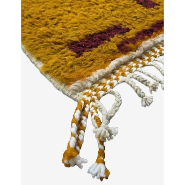 Burgundy Abstract Moroccan Area Rug - 8.1 X 6 Ft For Sale - Image 8 of 8