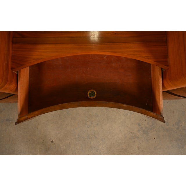 Donald Deskey Style Art Deco Burl Wood Vanity Dresser With Mirror, Circa 1930s For Sale - Image 10 of 14