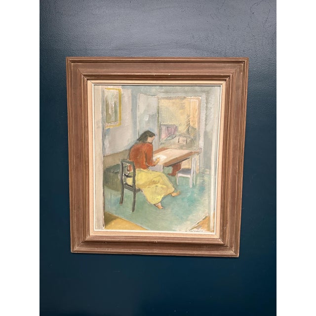 Sigge Ljungkvist, The Letter Writer, 1947, Oil on Canvas, Framed For Sale - Image 11 of 18