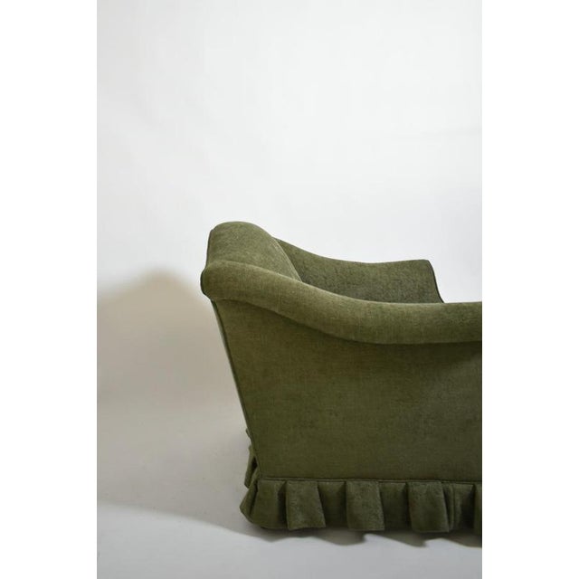 Green Fabric Fringe Lounge Chairs, 1940s, Set of 2 For Sale - Image 3 of 6