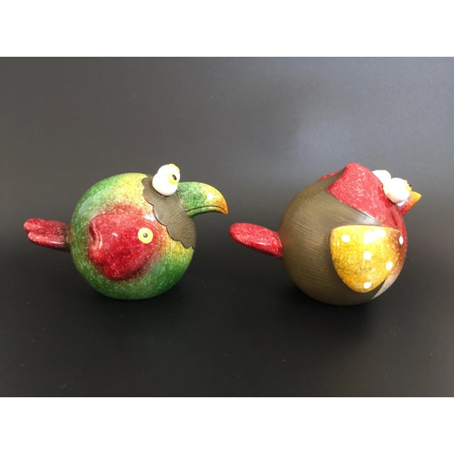 Vintage Studio Art Pottery Whimsical Lovebirds Sculpture - a Pair For Sale - Image 4 of 12