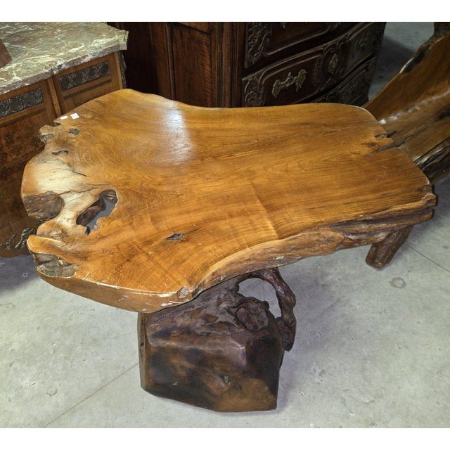 Carved Olive Wood Root Table, 1930s For Sale - Image 4 of 10