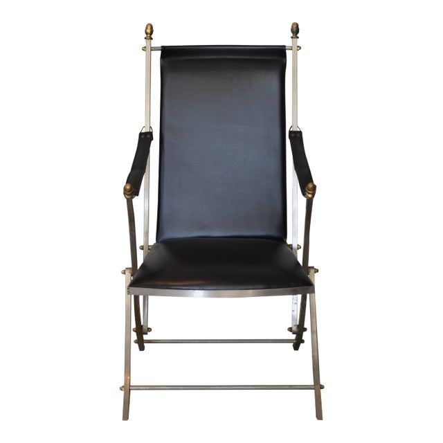 Pair of folding Campaign armchairs in the style of Otto Parzinger for Maison Jansen.