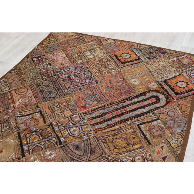 Vintage Embroidered Wall Hung Patchwork Tapestry, Kutch, India For Sale - Image 10 of 18