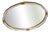 Large Vintage Shabby Chic Baroque White and Gold Oval Mirror, 1970s For Sale