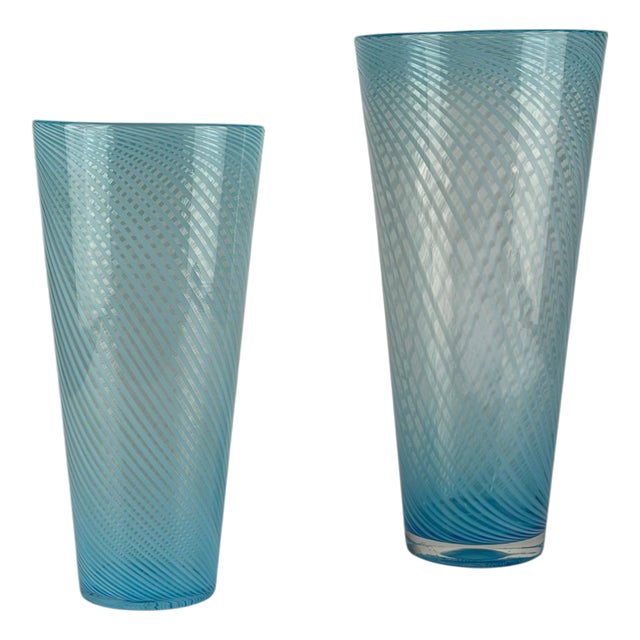 Murano Glass Vases by Gio Ponti, Italy, 1970s, Set of 2 For Sale
