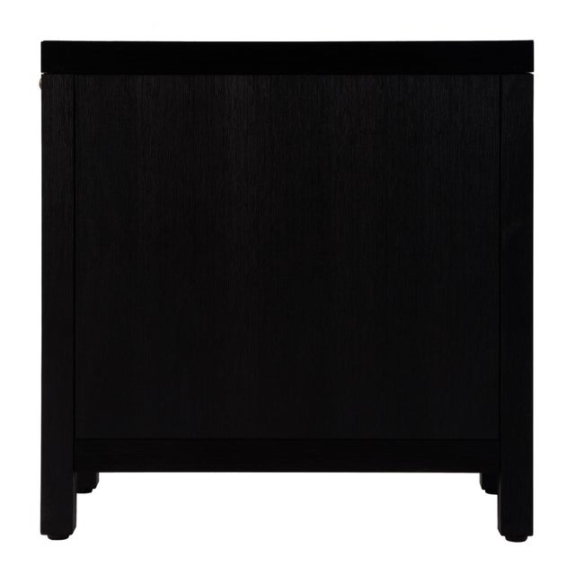 Black Nora 12 in. W Rectangular Wood 1 Door Narrow End Table with Pull-Out Tray, Antique Coffee For Sale - Image 8 of 11