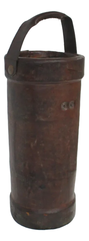 British Leather Fire Bucket Umbrella Cane Holder