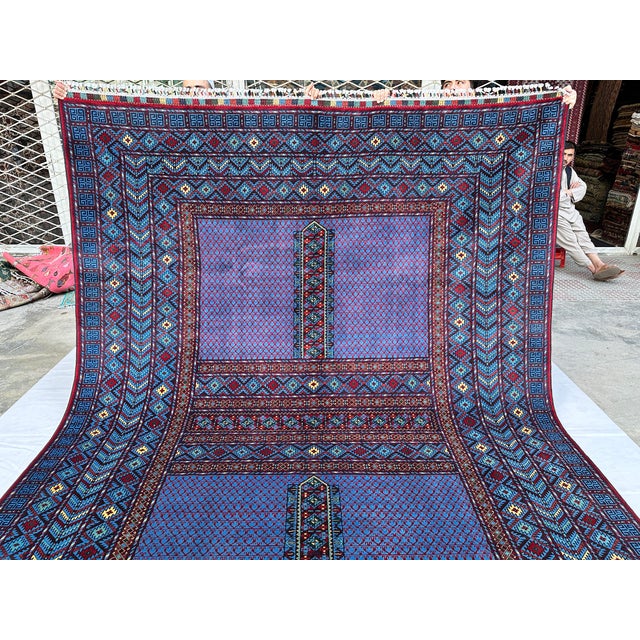 Hand-Knotted Afghan Turkmen Ensi Wool Area Rug - 8'4" X 11'10" For Sale - Image 9 of 15