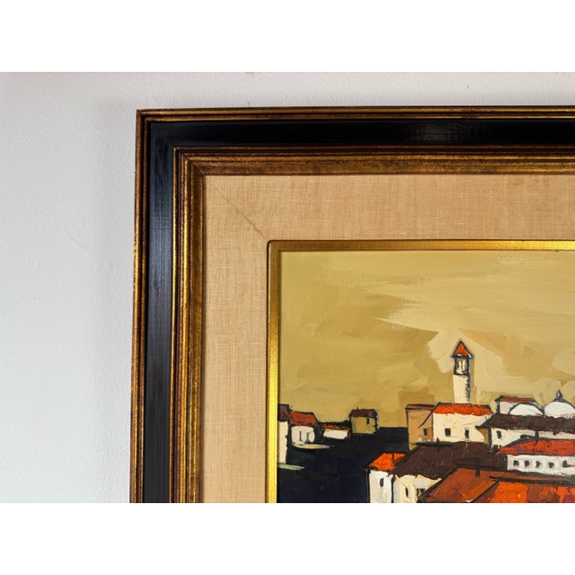 1970s Vintage Abstract Impressionist " Rooftops” Oil on Canvas Painting by Kenneth Norton For Sale In Miami - Image 6 of 12