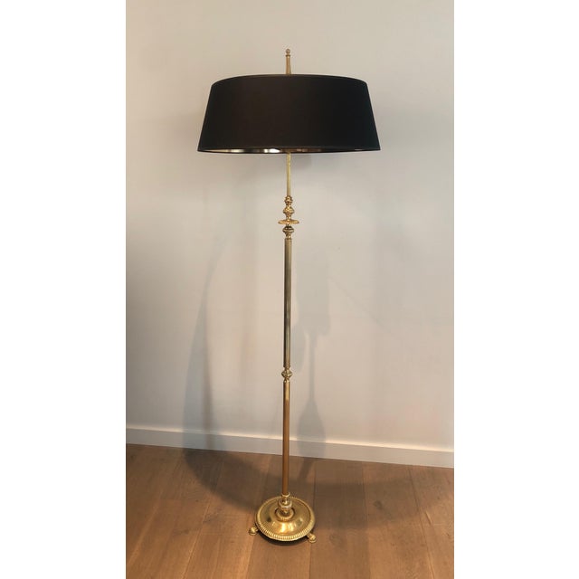 Neoclassical 1940s Neoclassical Style Brass Floor Lamp in the Style of Maison Jansen For Sale - Image 3 of 12