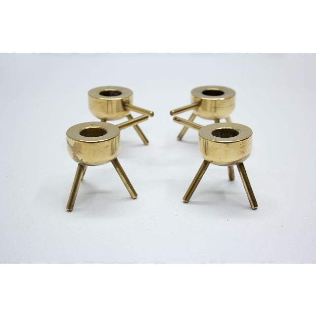 Mid-Century Modern Mid-Century Swedish Brass Candlesticks, 1960s, Set of 4 For Sale - Image 3 of 7