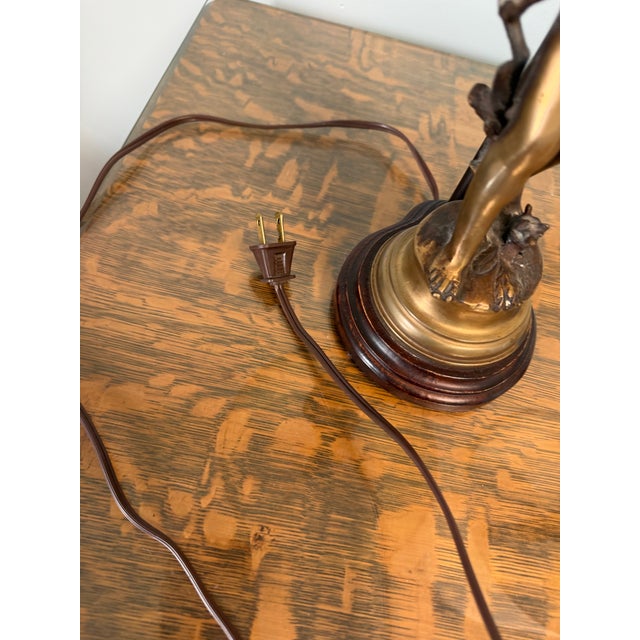Vintage French Style Brass Putti Cherub Table Lamps Mid-Century Hollywood Regency - a Pair For Sale In Birmingham - Image 6 of 6