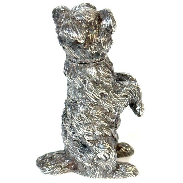 Pair Edwardian Sterling Terrier Salt & Pepper London, Jonathan Howell, 1906/1913 For Sale - Image 17 of 18