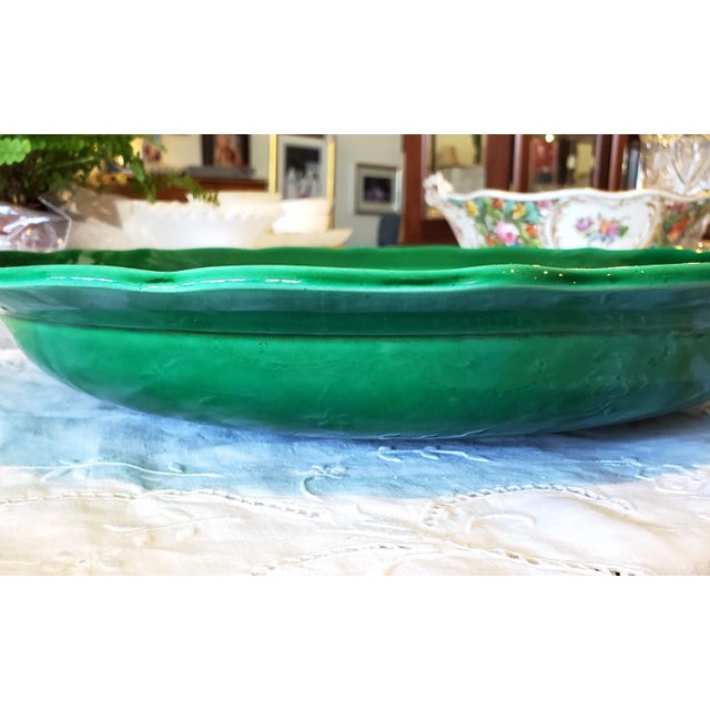 PM Sevres, Large Green Glaze Bowl, Art Deco Era, France A stunning and rare French Sèvres pottery jade green glazed,...