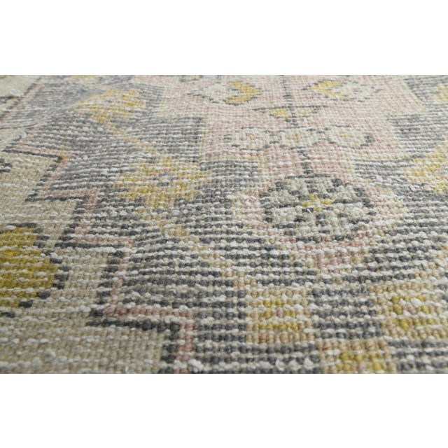 Turkish 1970s Vintage Handmade Wool Cotton Turkish Grey Runner Rug For Sale - Image 3 of 11
