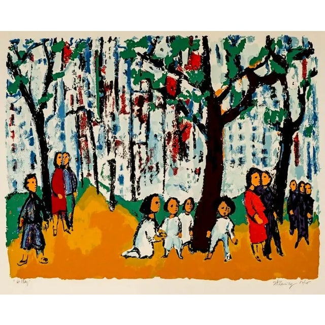 1960s Mid Century Frank Kleinholz at Play Serigraph For Sale - Image 6 of 6