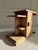 Brown Modernist French Architectural Blonde Mahogany Side Table and Pedestal Cabinet, 1930s For Sale - Image 8 of 9
