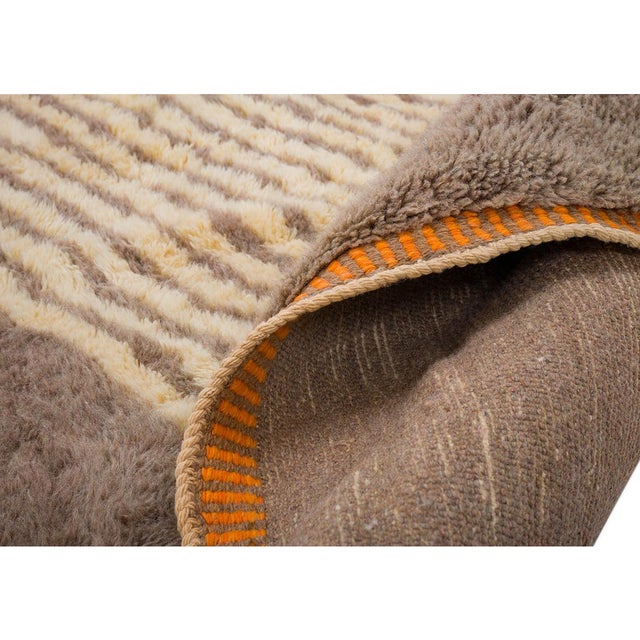 Textile Geometric Hand-Knotted Wool Rug by Azele Studio For Sale - Image 7 of 9