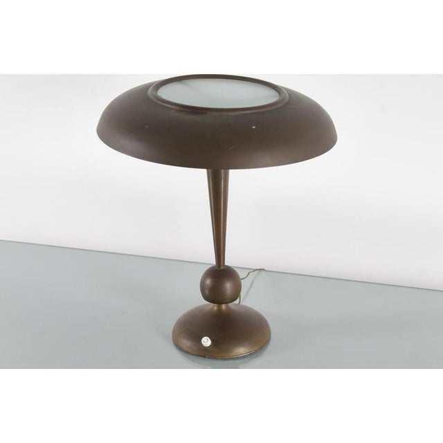 Metal Adjustable Brass and Glass Mod. 143 Table Lamp by O. Torlasco for Lumi, 1950s For Sale - Image 7 of 12