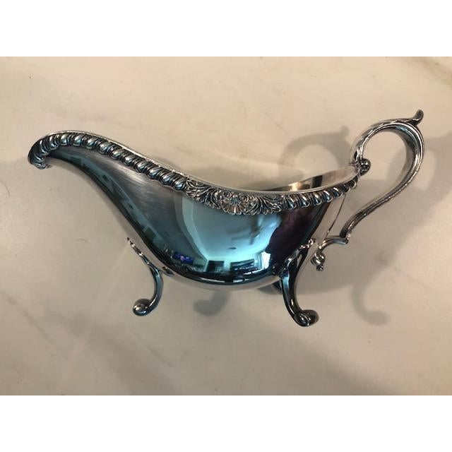 Victorian 1940s Silverplate Gravy or Sauce Boat For Sale - Image 3 of 7