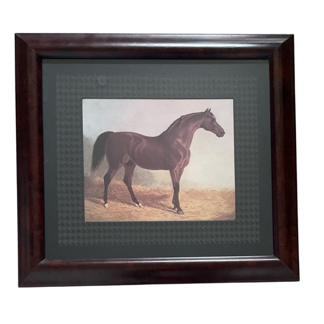 4 Vintage Thoroughbred Equestrian Horse Prints Framed & Matted 18.5"h X 20.5" W For Sale - Image 4 of 9