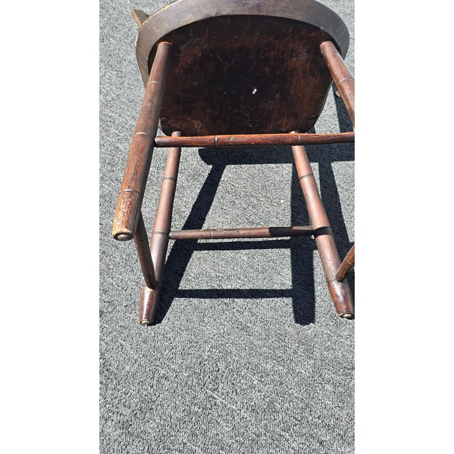 Antique Arrow Back Windsor Brown Childs Side Chair ~ French Country 1of2 For Sale - Image 17 of 18
