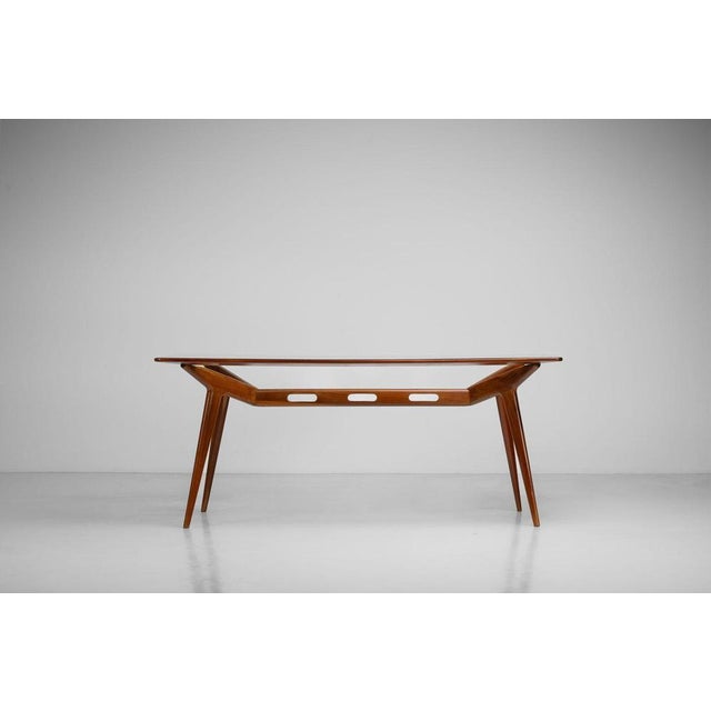Sculptural Mahogany Dining Table by Franco Albini, Italy, 1950s For Sale - Image 3 of 18