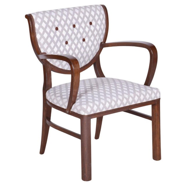 Art Deco Armchair in Beech & Upholstery, 1920s For Sale - Image 14 of 14