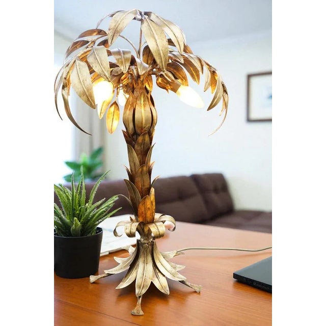 Hollywood Regency Palmtree Table Lamp by Hans Kögl, 1980s For Sale - Image 6 of 18