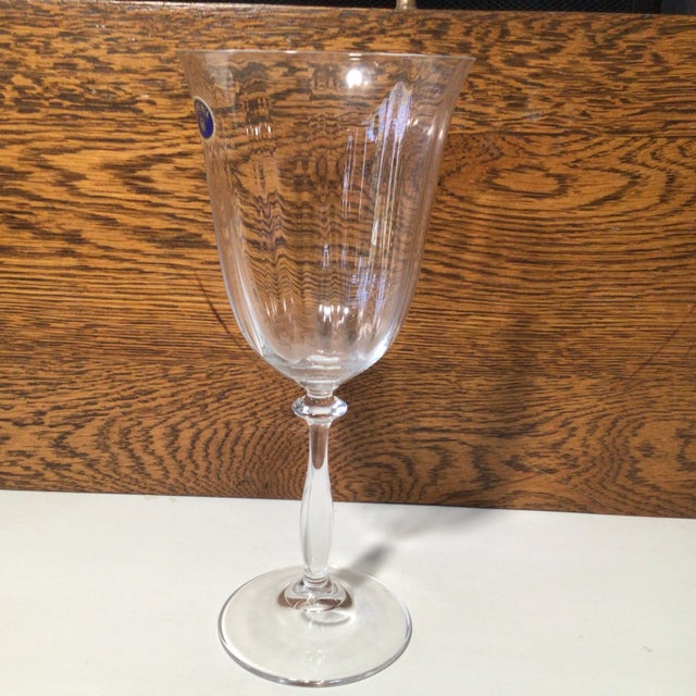 Traditional Vintage Bohemia Optic Angela Crystal-Crystalex Water Goblet-Set of 6 For Sale - Image 3 of 13