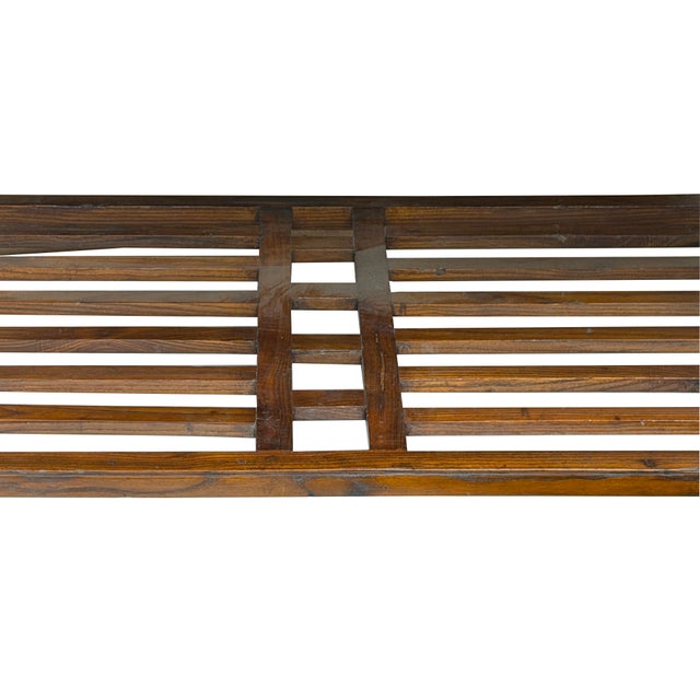 Brown Vintage Brown Stain Patina Deep Rectangular Drawers Desk Table For Sale - Image 8 of 13