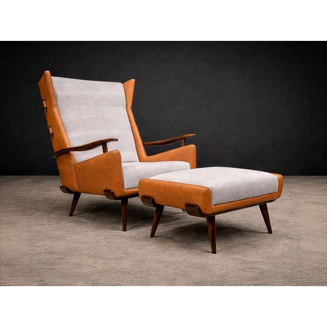 Mid-Century Modern Bergère Lounge Chair and Ottoman in Rosewood by Jorge Zalszupin for L’Atelier, Brazil, 1950s - Lot 737A For Sale - Image 3 of 13
