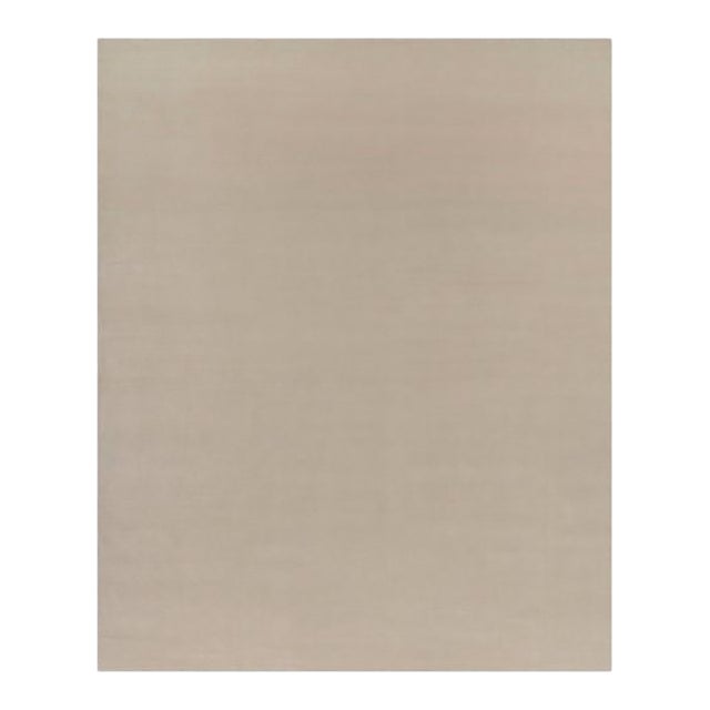 Rug & Kilim’s Oversized Contemporary Textural Solid Rug in Cream and White Tones - 13x16 For Sale