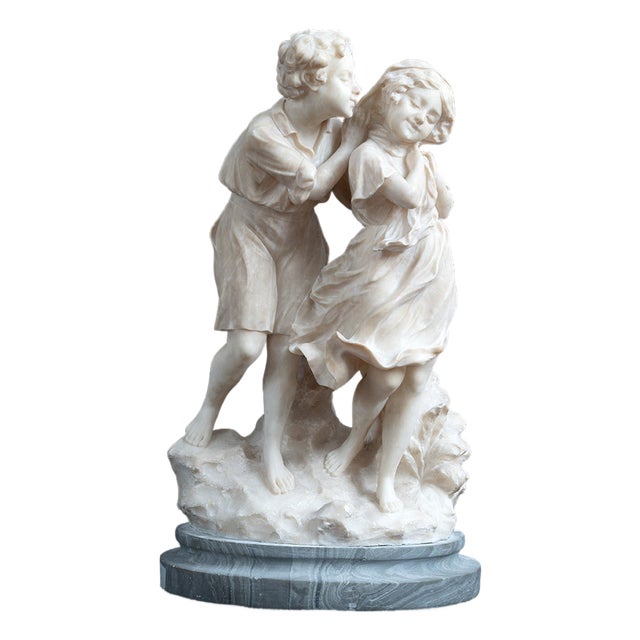 A. Del Perugio, Love, Florence, 19th Century, Alabaster For Sale