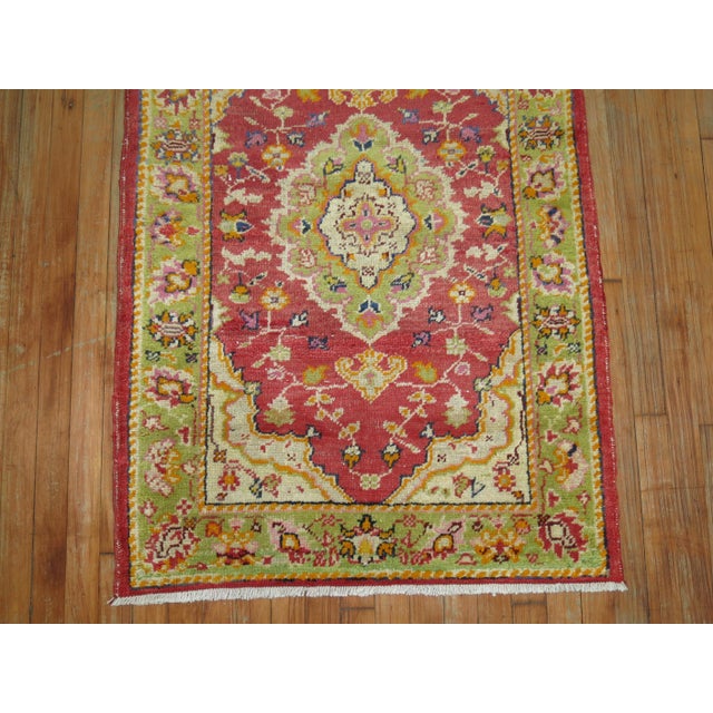 Asian Antique Colorful Turkish Scatter Size Rug For Sale - Image 3 of 5