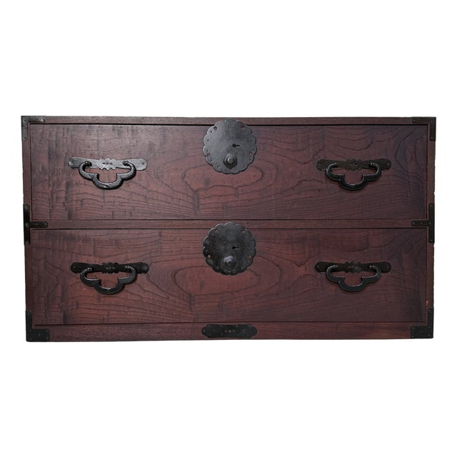 Low Japanese Kimono Tansu with Drawers, 1900s For Sale