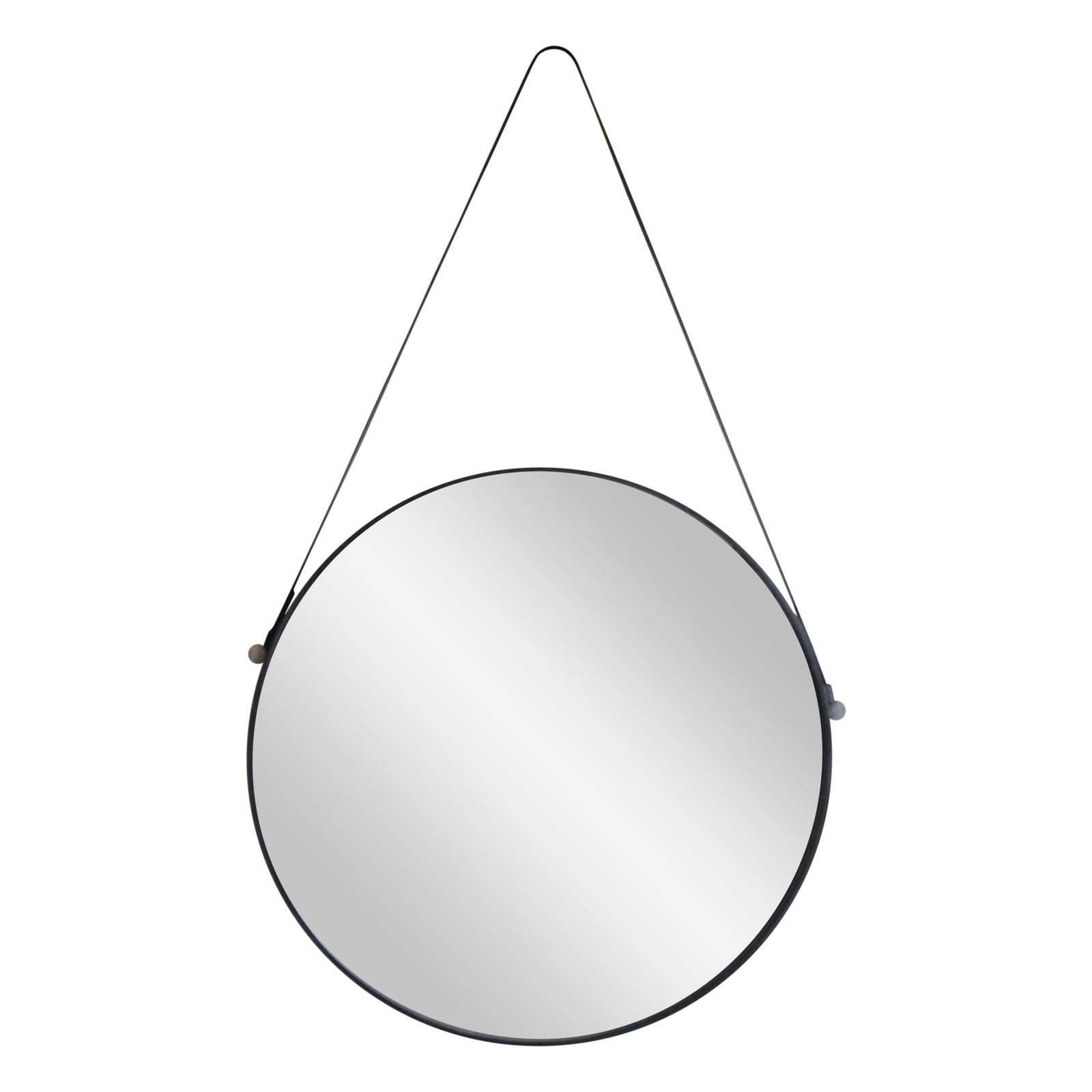 Leather Strap Hanging Mirror Chairish