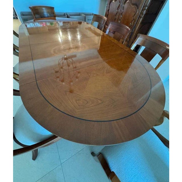 Baker Furniture Palladian Collection Neoclassic Style Extension Dining Table With 8 Chairs For Sale - Image 12 of 17