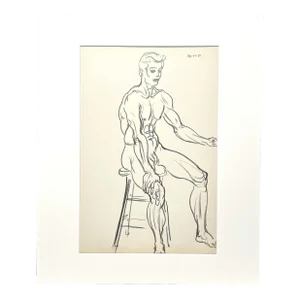 Vintage Male Erotica, Black & White Figure Study by Artist Harold Haydon