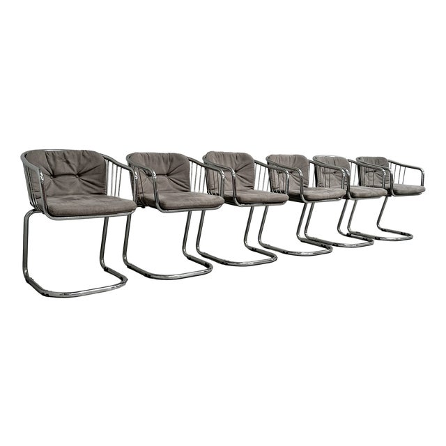 Vintage Italian Dining Chairs by Gastone Rinaldi, 1970s, Set of 6 For Sale