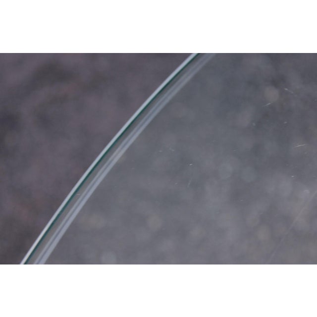 Hollywood Regency Cast Aluminum Faux Bamboo Round Glass Top Patio Table For Sale In Philadelphia - Image 6 of 18