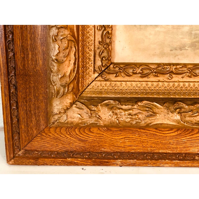 Vintage Oak Wood & Gold Accented Frame For Sale - Image 4 of 9